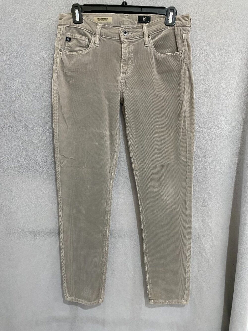 AG Adriano Goldschmied Stevie Ankle Corduroy Pants 27R Taupe